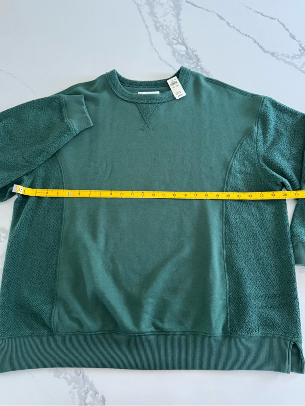 NWT Aerie Tres Chic Chenille Sweatshirt Rugged Green Size M - Picture 4 of 4